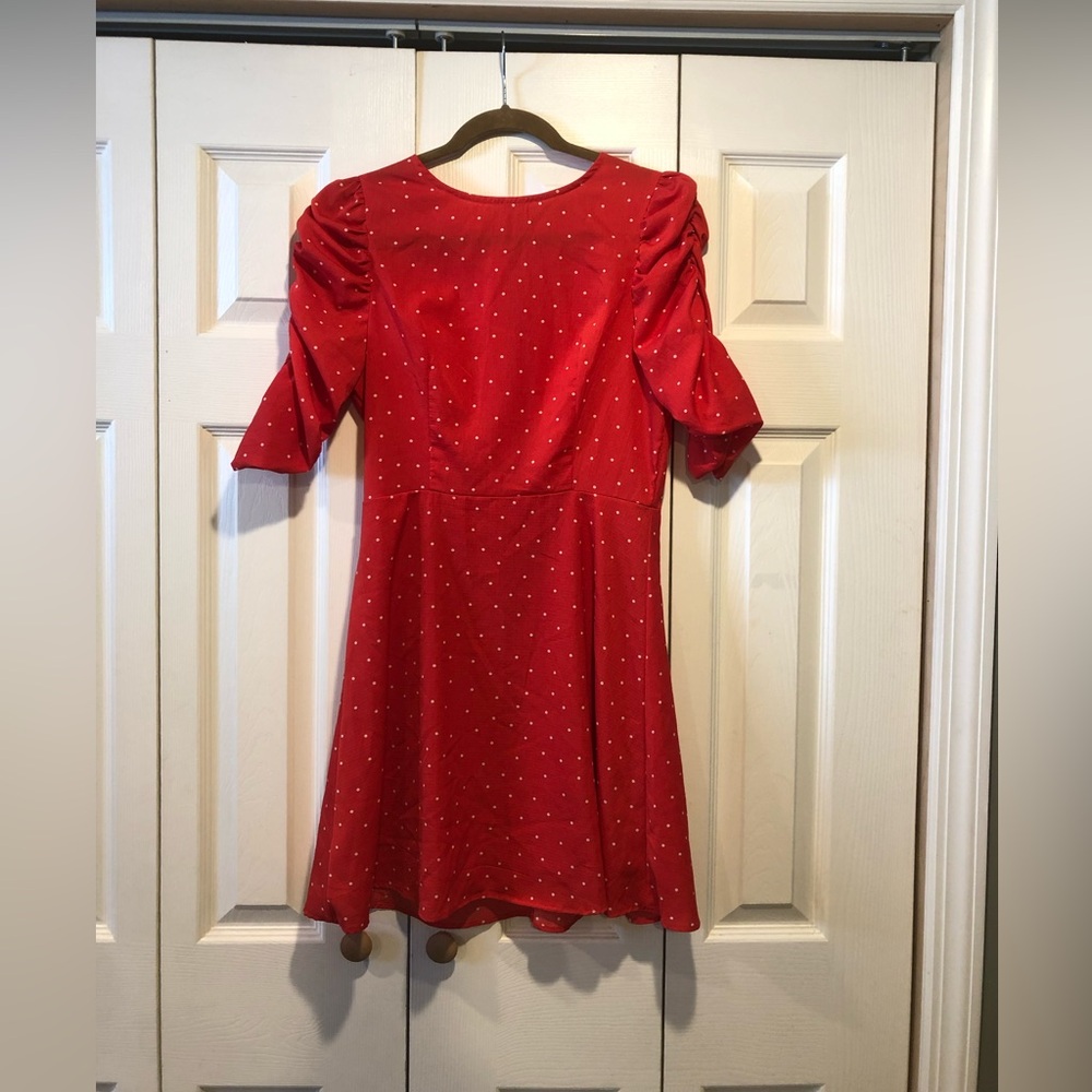 Nasty Gal Red Mini Dress with White Polka Dots